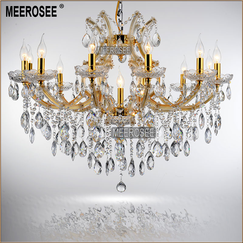 maria theresa lustres gold glass pendentes lights 13 lamps incandescent luminaire chandelier chrystal lighting fixture living