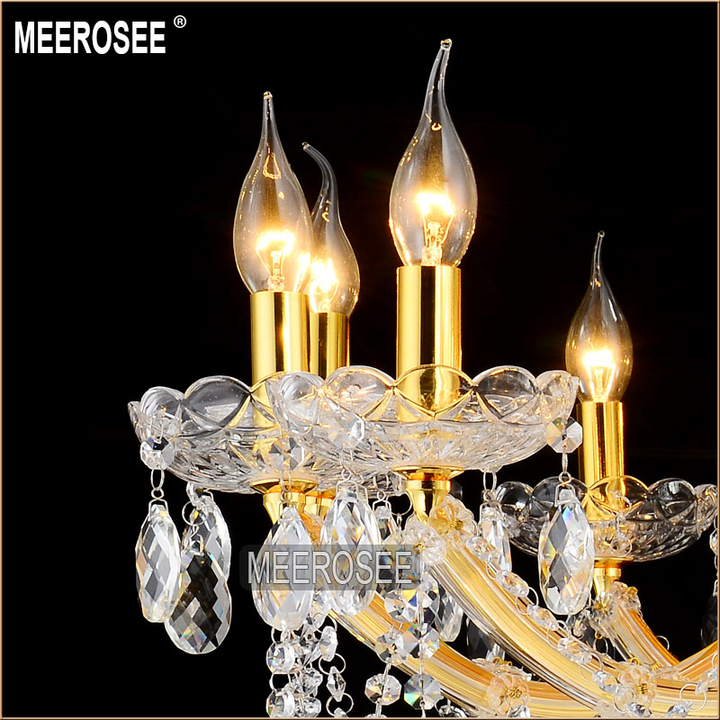 maria theresa lustres gold glass pendentes lights 13 lamps incandescent luminaire chandelier chrystal lighting fixture living