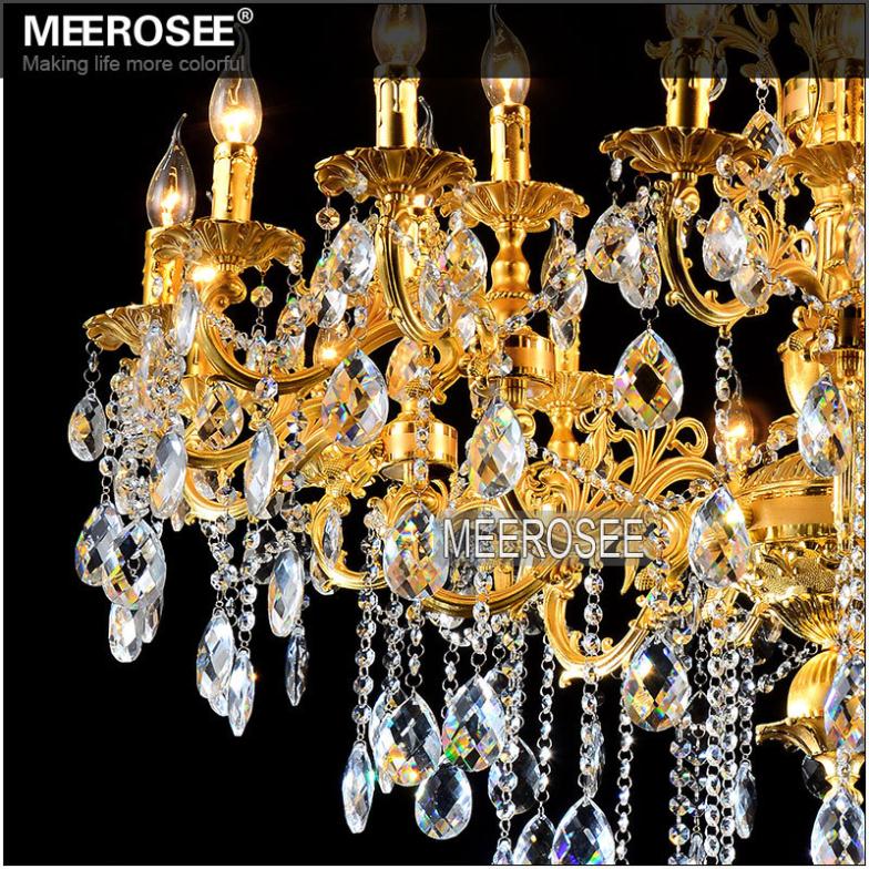 luxurious gold large crystal chandelier lamp crystal lustre light fixture 3 tiers 29 arms el lamp md3134 d1120mm h1400mm