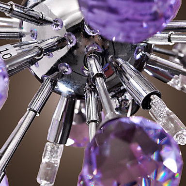 110v-220v purple led modern crystal chandelier lamps light lustres de sala,lustre de cristais