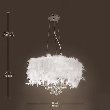 110v-220v white feather modern led crystal chandelier lamp 3 lights, lustre de crystal,lustres de cristal