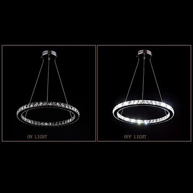 30cm ctystal modern led pendant light lamp single ring, lustre de cristal sala teto