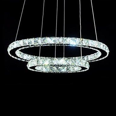 70cm luminaire modern led crystal pendant light lamp for dinning room with two rings,lustres de cristal e pendentes
