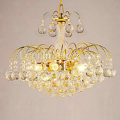 ac110v-220v european-style gold glass modern crystal led chandelier lamps, lustre de crystal,lustres de cristal