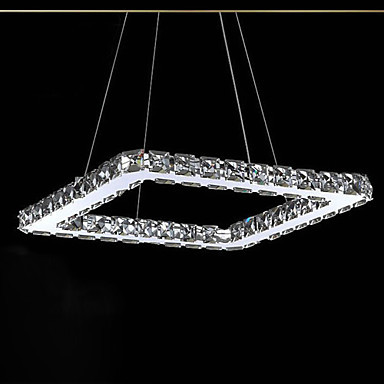 ac110v-220v square stainless steel plating led modern crystal chandelier , lustre de crystal,lustres de cristal