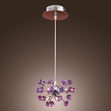 k9 crystal pendant light lamp with 6 lights in purple, lustres e pendentes ,lustre de cristal