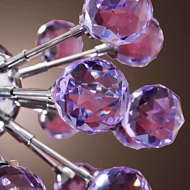 k9 crystal pendant light lamp with 6 lights in purple, lustres e pendentes ,lustre de cristal
