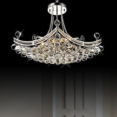led modern luxury 6 lights pendant light lamp with crystal balls, lustres e pendentes ,lustre de cristal