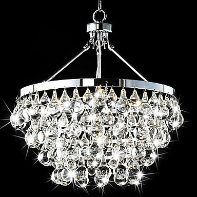 luminaire led 5 - lights modern crystal lamp pendant lights with crystal drops,lustre de cristal sala