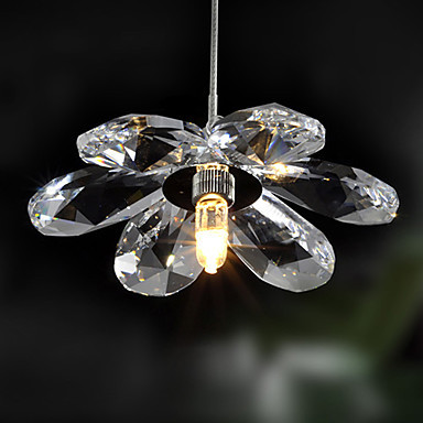 luminaire lustre de cristal 20w modern crystal pendant light lamp in crystal floral shape(g4 bulb base)