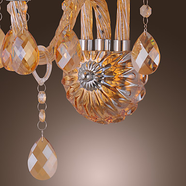 amber crystal wall light led lamp with fabric shade,led wall sconce arandela lampara de pared