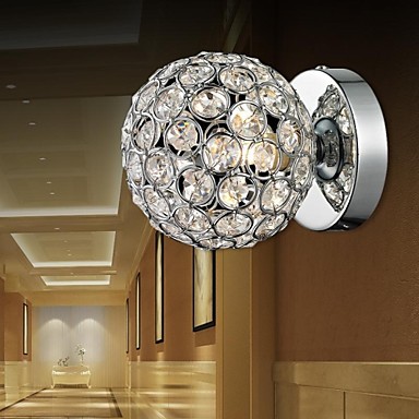 artistic stainless steel plating modern crystal led lamp wall light for home lighting ,led wall sconce