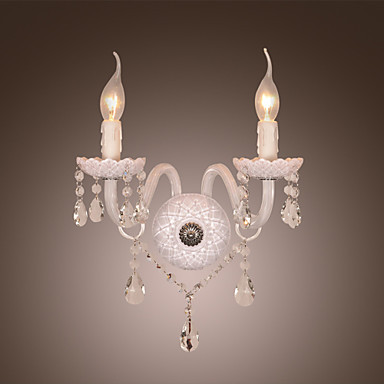 crystal led wall lamp light with 2 lights wall sconce