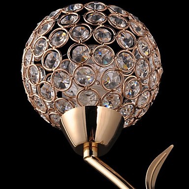 lustre,goldern modern crystal led wall light lamp with 2 lights for bedroom living room wall sconce