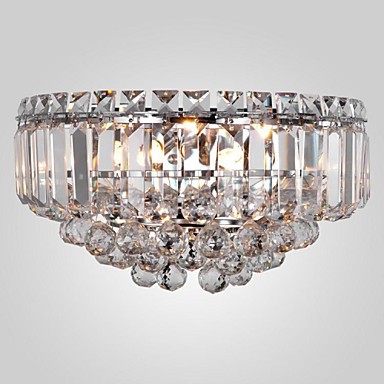 lustre wall sconce modern crystal wall light lamp with 3 lights for home lighting silver chrome metal
