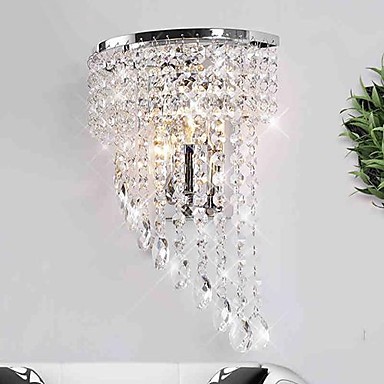 lustre wall sconce modern led crystal wall light lamp with 2 lights for home lighting stainless steel plating