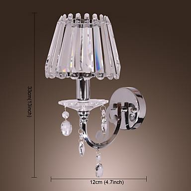 lustres, modern crystal led wall lights lamp with 1 light for bedroom living room home wall sconce