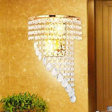 modern crystal led wall lamp with 2 lights for living room,led wall sconce light