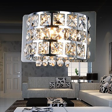 modern crystal wall lights lamp with 1 light for home lighting wall sconce stainless steel plating