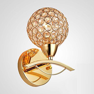 simple artistic modern led wall lamp light wall sconces arandelas wandlamp with golden crystal