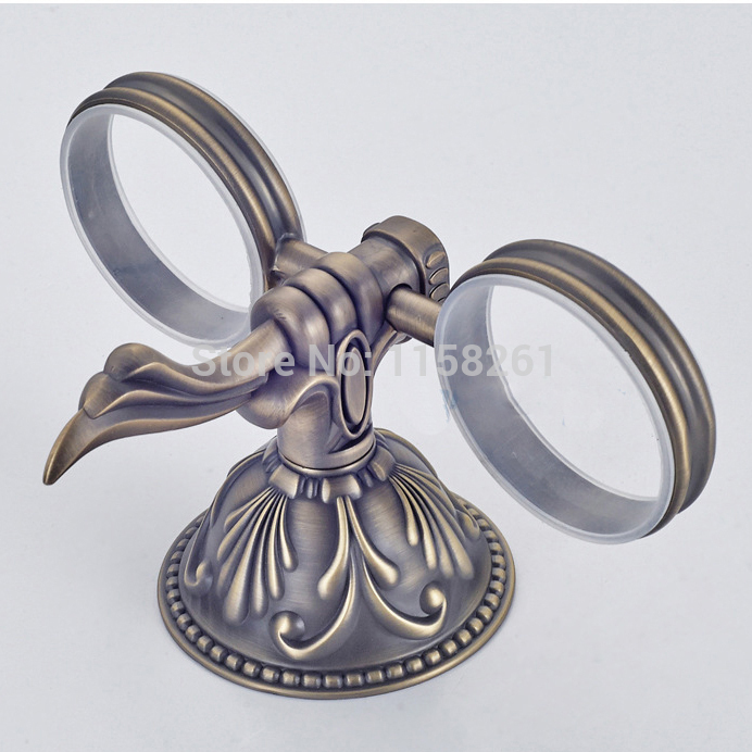 antique double tumbler holder cup tumbler holders tumbler toothbrush holder bathroom accessory zp-9355f