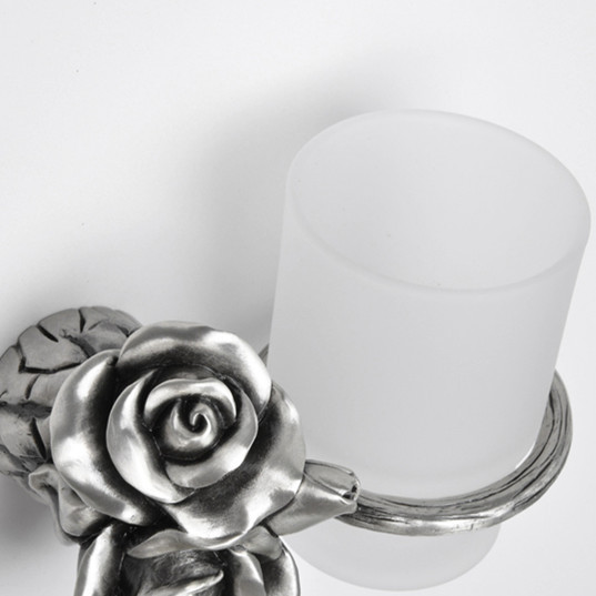 bathroom accessories ancient tin color aluminum alloy rose single cup and tumbler holders mb-0914t