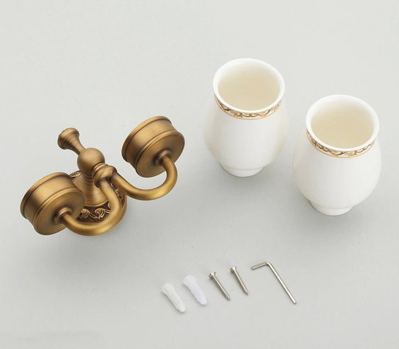 new arrival brass antique tumbler holder cup&tumbler holders tumbler toothbrush holder bathroom accessories banheirost-3706