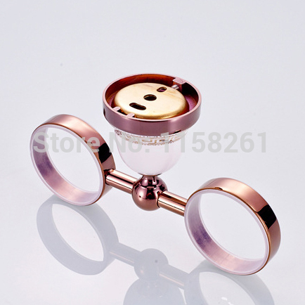 new modern accessories luxury european style rose gold copper toothbrush tumbler&cup holder wall mount bath product 5703