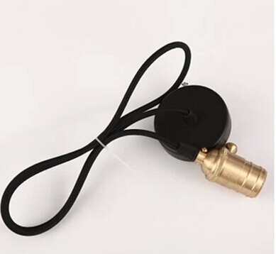 3pcs/lot red textile cable aluminum holder e27 diy pendant lamp
