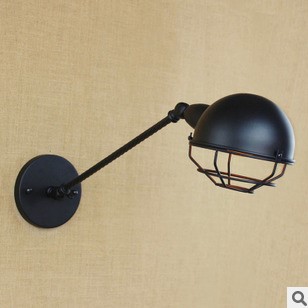 60w edison rh retro loft industrial wall lamp with arm black lampshade vintage wall sconce,arandela lampara de pared
