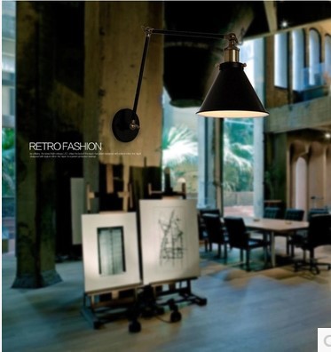 60w retro loft style industrial lamp vintage wall light arm indoor lighting, edison wall sconce lamparas de pared