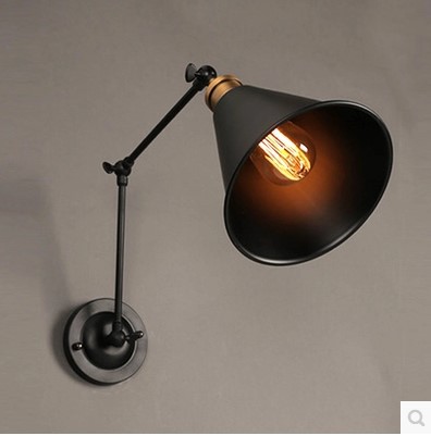 60w retro loft style vintage industrial lamp wall lights for home with arm, edison wall sconce lamparas de pared
