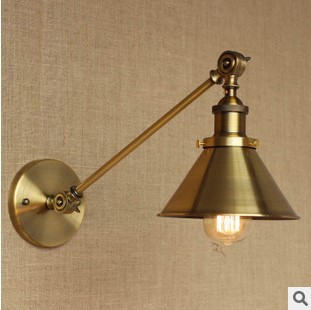 60w rh retro lamp loft industrial vintage wall lamp gold lampshade edison wall sconce,arandelas lampara pared