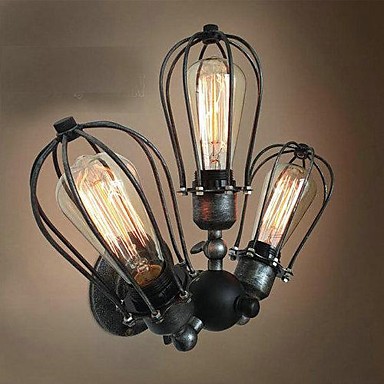 american loft industrial vintage edison wall light lamp with 3 lights for home wall sconce