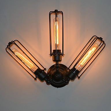 american style loft industrial edison retro vintage wall light lamp with 3 lights , wall sconce