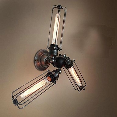 american style loft industrial edison vintage wall light lamp with 3 lights, wall sconces