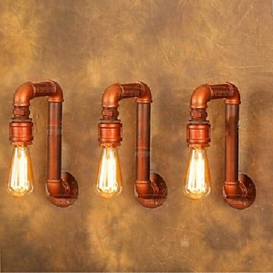 american village loft industrial edison style vintage wall light lamp, retro water pipe lamp wall sconce
