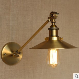 edison rh retro loft industrial lamp vintage wall light gold lampshade wall sconce,arandela lamparas de pared