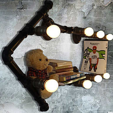 retro loft style vintage industrial pipe wall lamp light with 8 lights for home edison wall sconce