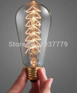 indoor vintage retro diy e27 spiral incandescent light handmade fixtures glass edison bulb 40w 220v pendant lamps