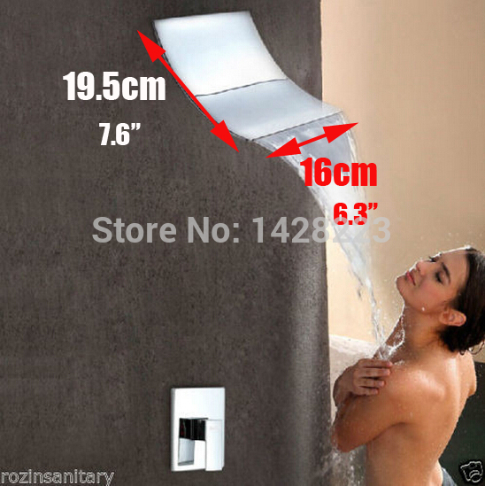 polished chrome waterfall surfing style spout for bathroom shower faucet