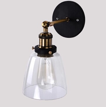 to europe 6pcs wholes price glass shade industrial vintage rh loft led lighting wall sconce lamp