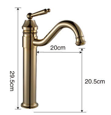 bathroom golden faucet sink tall tap bathroom single handle single hole brass water mixer