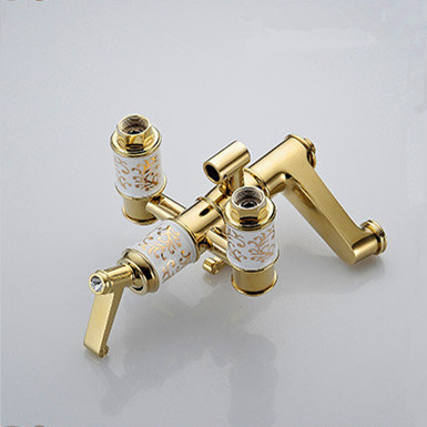 brass golden/gold plating shower mixer set,shower faucet,rainfall shower set,bathroom tap yls5896-a - Click Image to Close