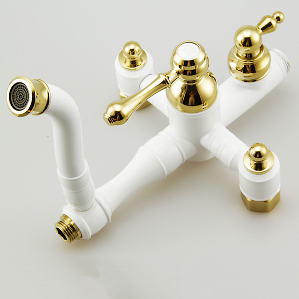 whole and retail classic golden brass shower faucet w/ mixer shower tap spout & handle shower lx-2038
