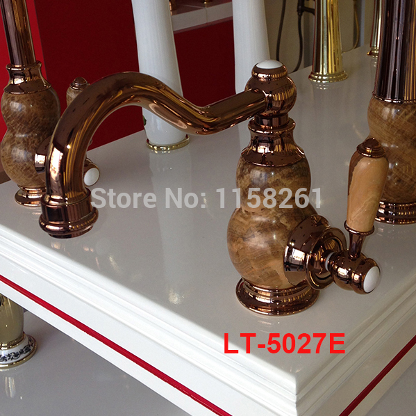360degree rotating brass torneira cozinha kitchen faucets cold water rose gold basin sink taps mixers lt-5027e