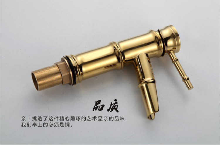 bamboo golden waterfall kitchen basin sink deck mounted single hole ceramic single hole faucet tap mixer tap faucet 6659k