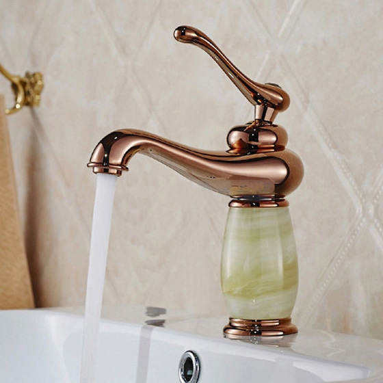 basin faucets rose gold finish single lever basin faucet deck mount bathroom sink mixer tap faucet for bathroom torneiras 6006e - Click Image to Close