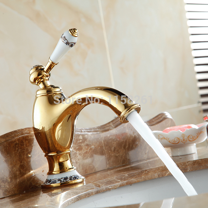 bathroom golden faucets with porcelain antique brass bathroom faucet water sink mixer tap single handle al-7313k