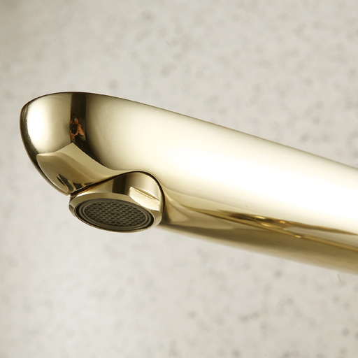 ! brass bathroom faucet vessel basin sink mixer tap & cold water tap golden single handle bath mixer se-1301k - Click Image to Close